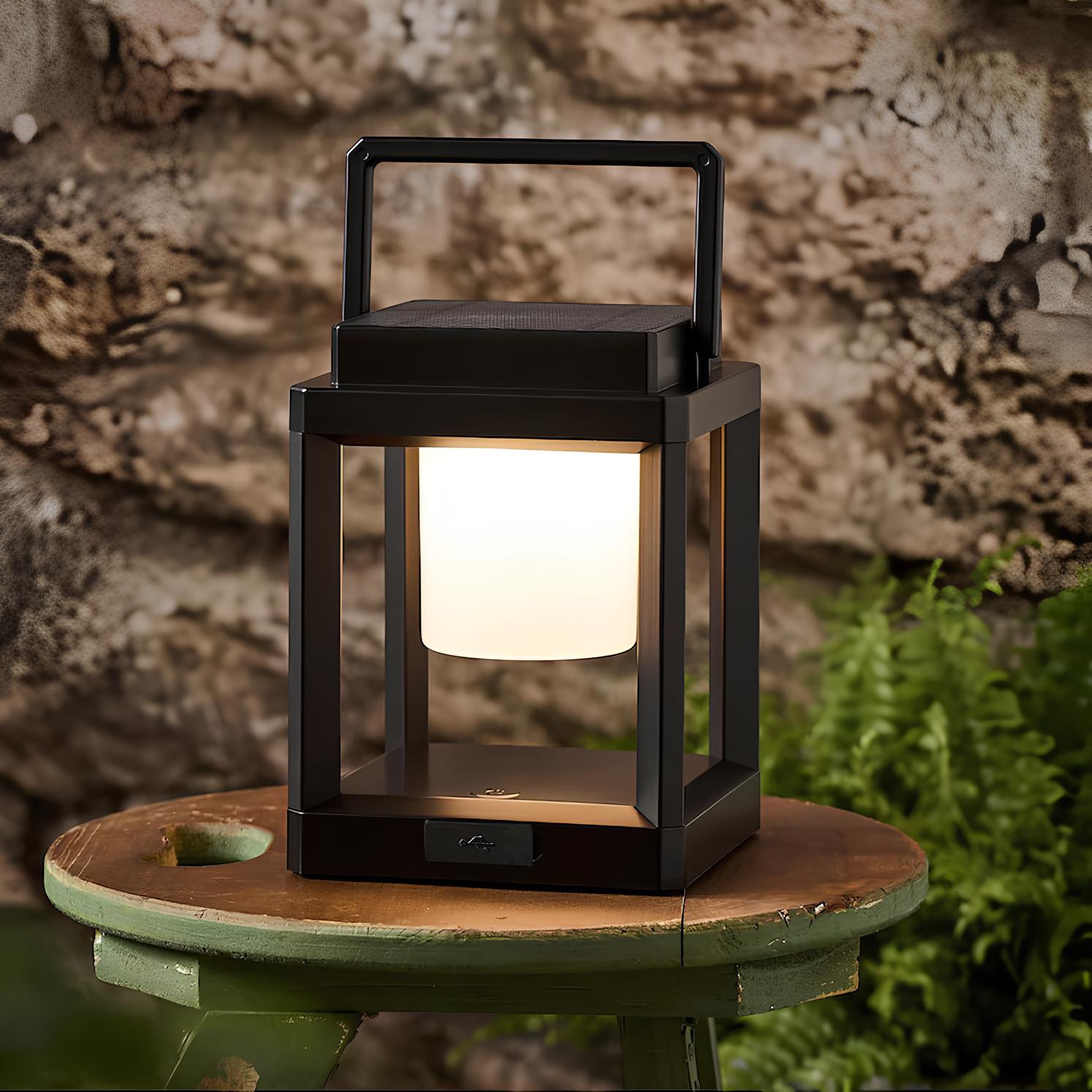 Elystra | Outdoor Solar Lantern with Dual Charging and Adjustable Glow