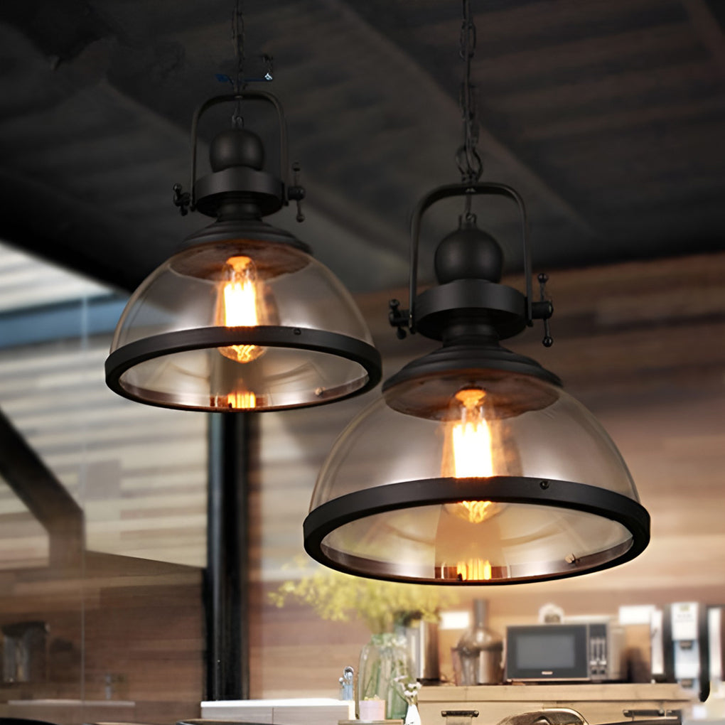 Glimari | Retro Industrial Hanging Lamp In Glass And Iron