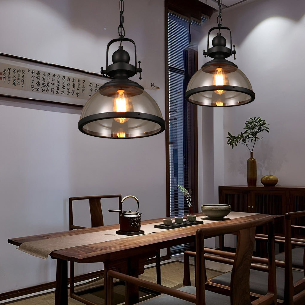 Glimari | Retro Industrial Hanging Lamp In Glass And Iron