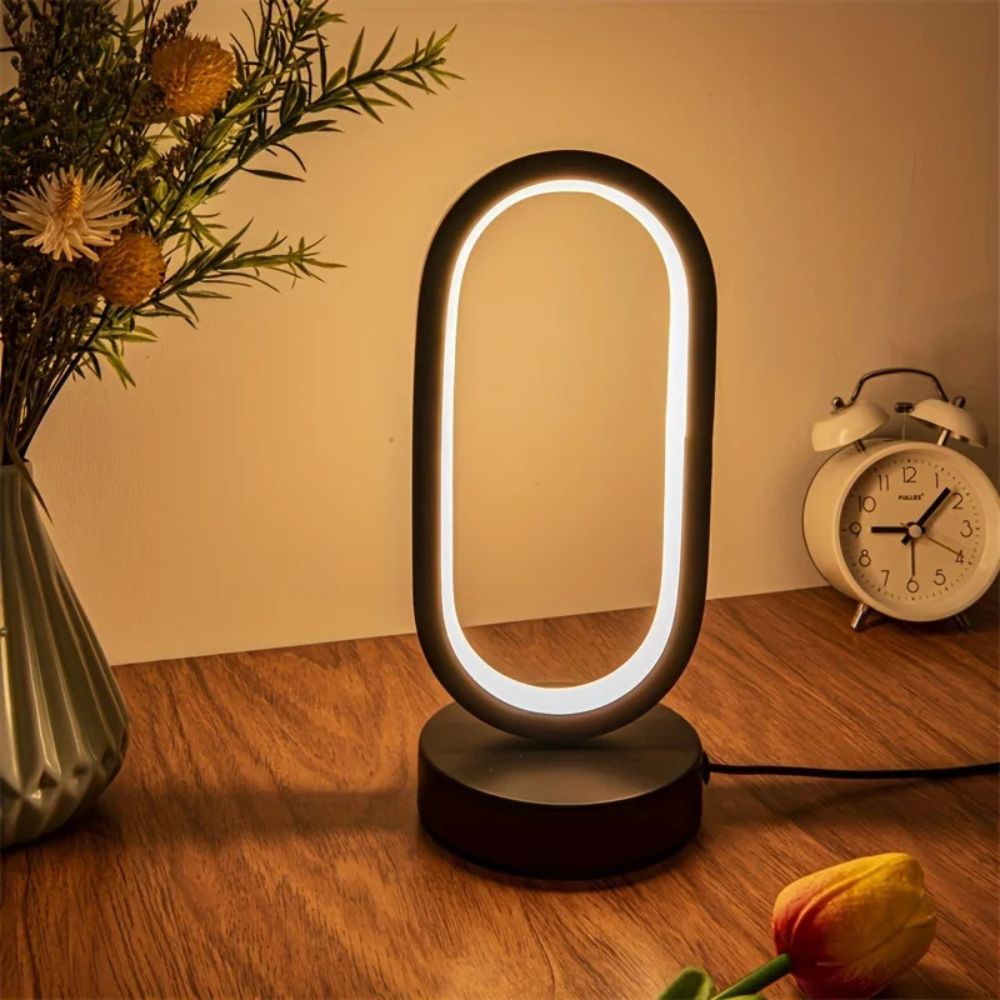 Glimvera | Modern Oval Arc LED Touch Lamp for Ambience