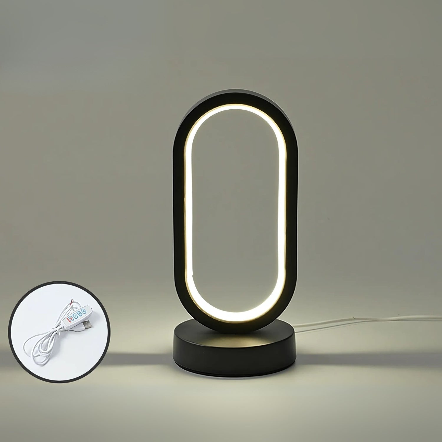 Glimvera | Modern Oval Arc LED Touch Lamp for Ambience