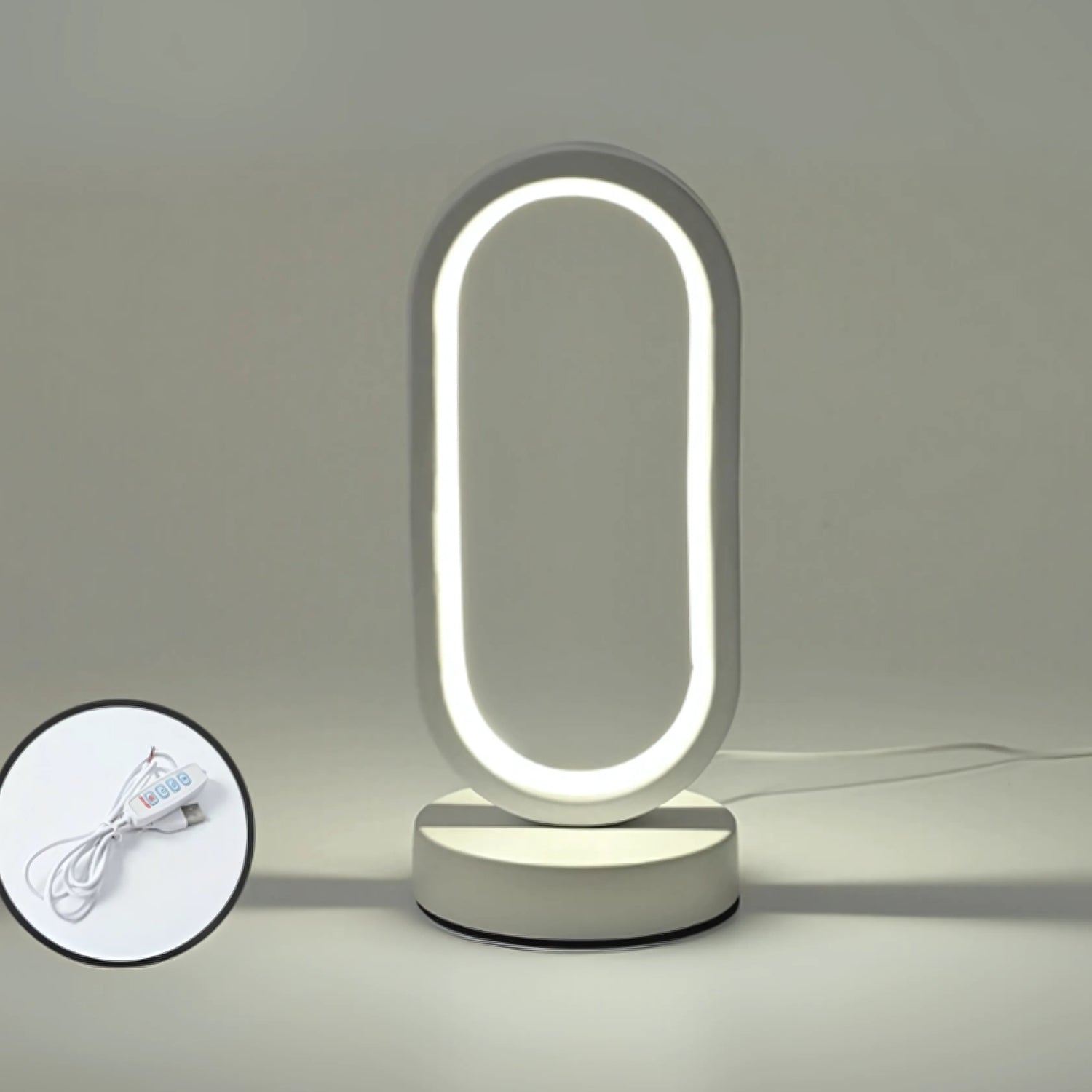 Glimvera | Modern Oval Arc LED Touch Lamp for Ambience