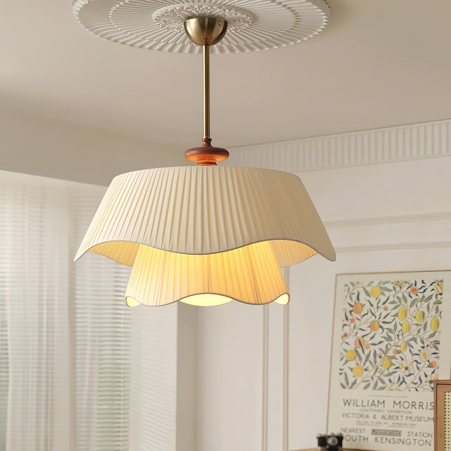 GlowCraft | Layered Pleated Ceiling Light for Warm Ambient Lighting