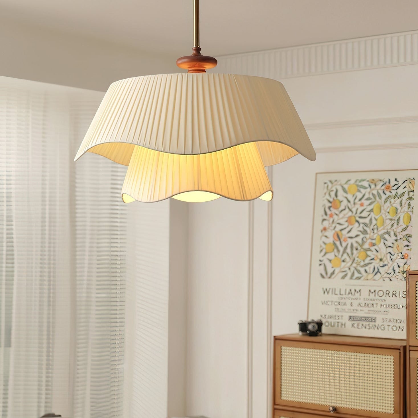 GlowCraft | Layered Pleated Ceiling Light for Warm Ambient Lighting