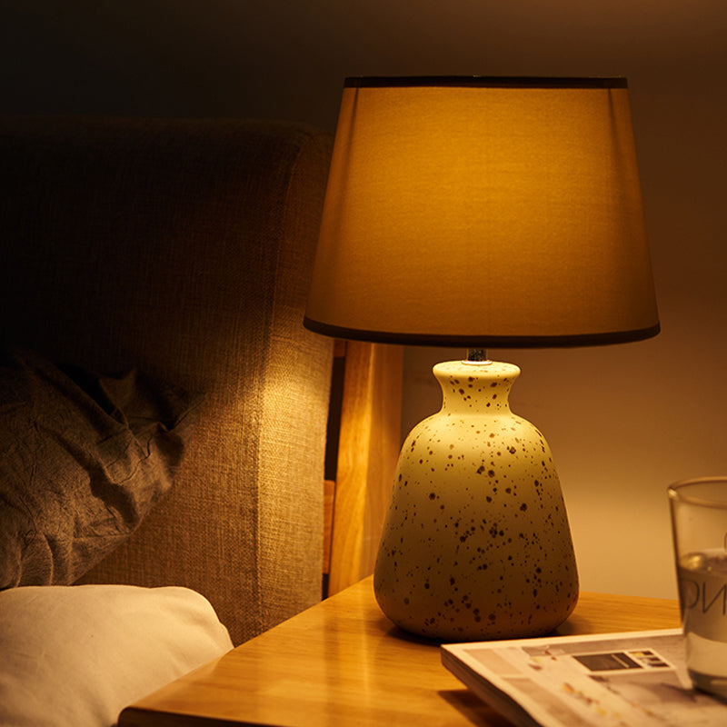 Glowdenza | Handcrafted Ceramic Nightstand Lamp with Rustic 3-Pump Detail
