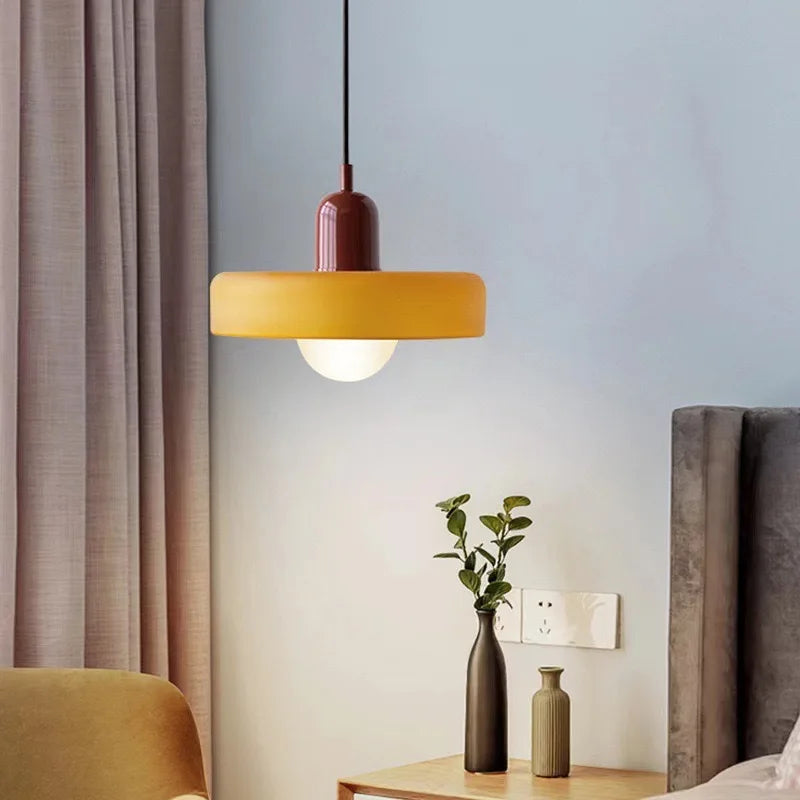 Glowvia | Glass Pendant Light with Retro Dome Design