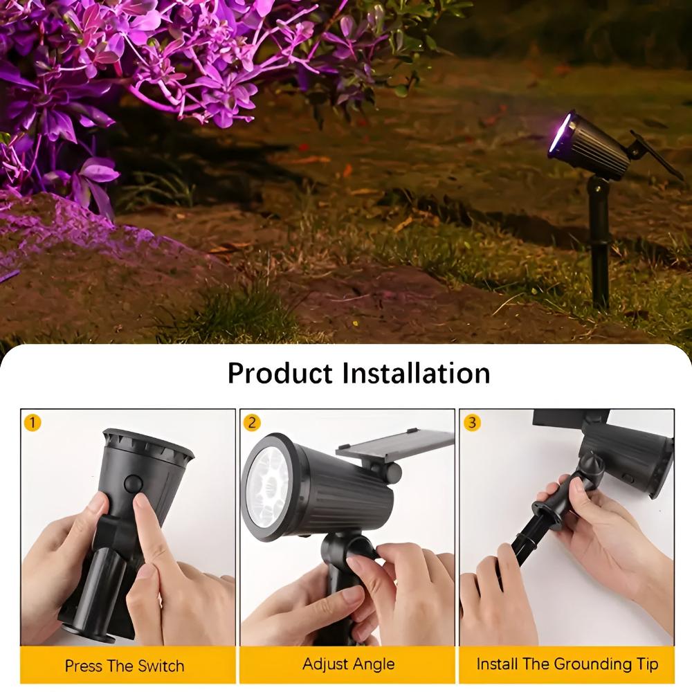Lucendra | High-Powered Solar Spotlight with 9 LEDs for Outdoor Use