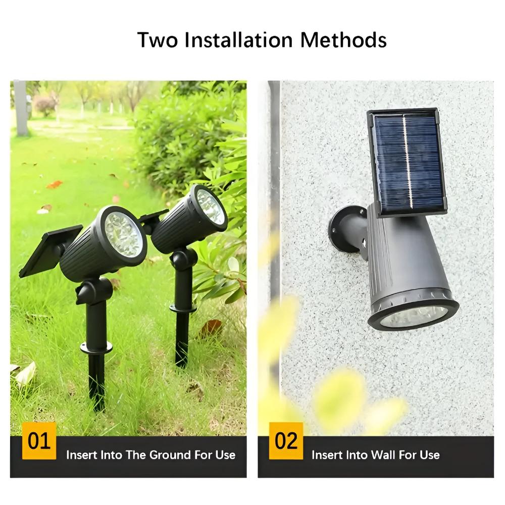 Lucendra | High-Powered Solar Spotlight with 9 LEDs for Outdoor Use