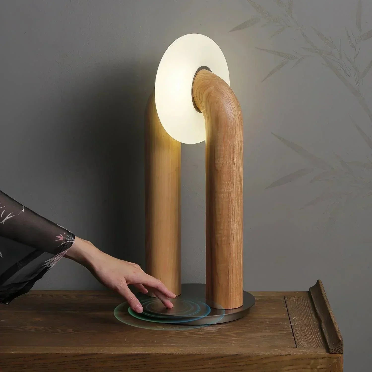 Lumesta | Curved Wireless LED Table Lamp with Modern Wooden Design