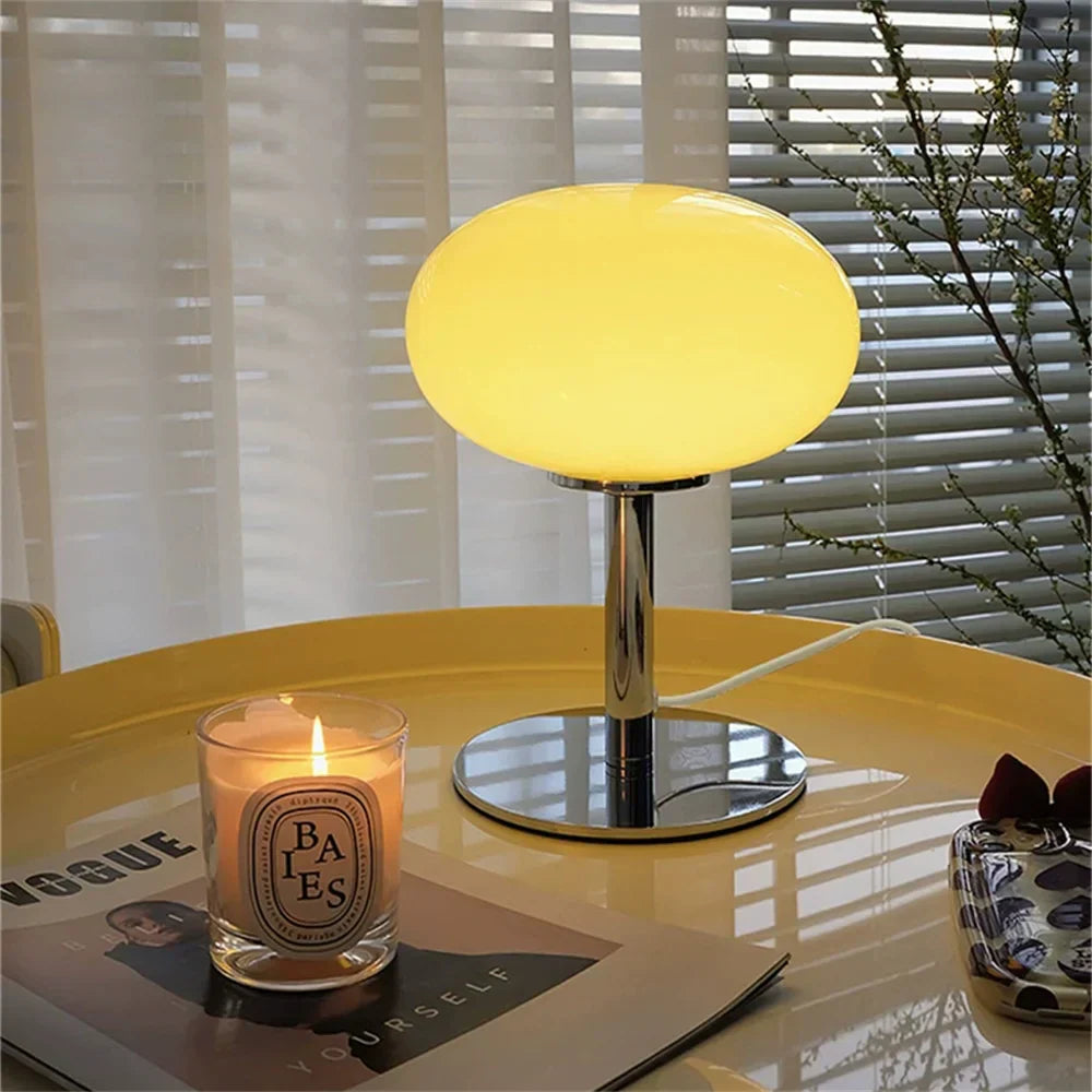Lunary | Rechargeable Cream Glass Table Light