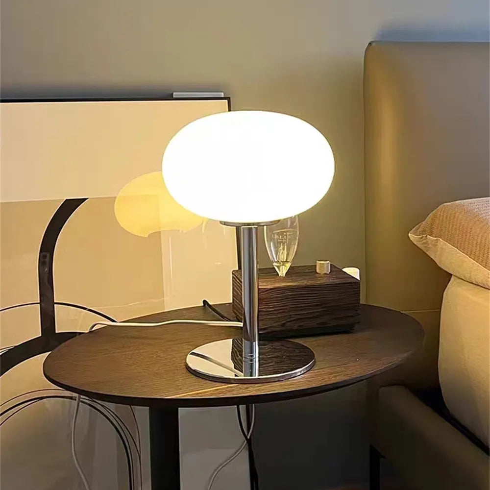 Lunary | Rechargeable Cream Glass Table Light