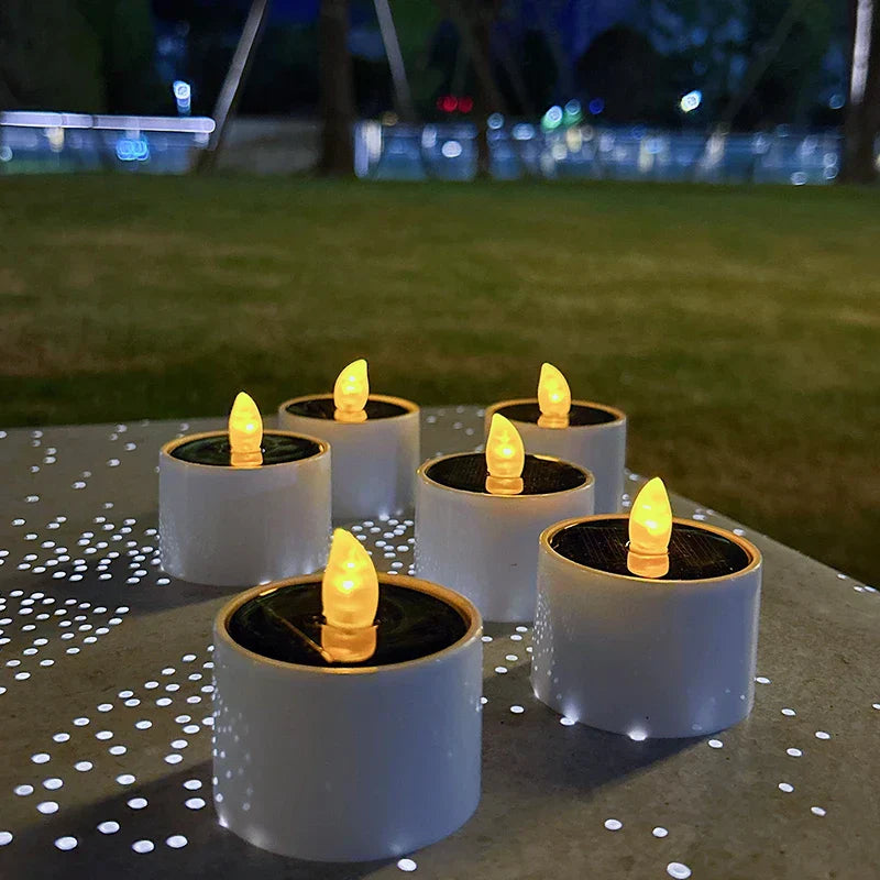 Luxovia | Solar-Powered Flickering LED Candles for Outdoor Decor
