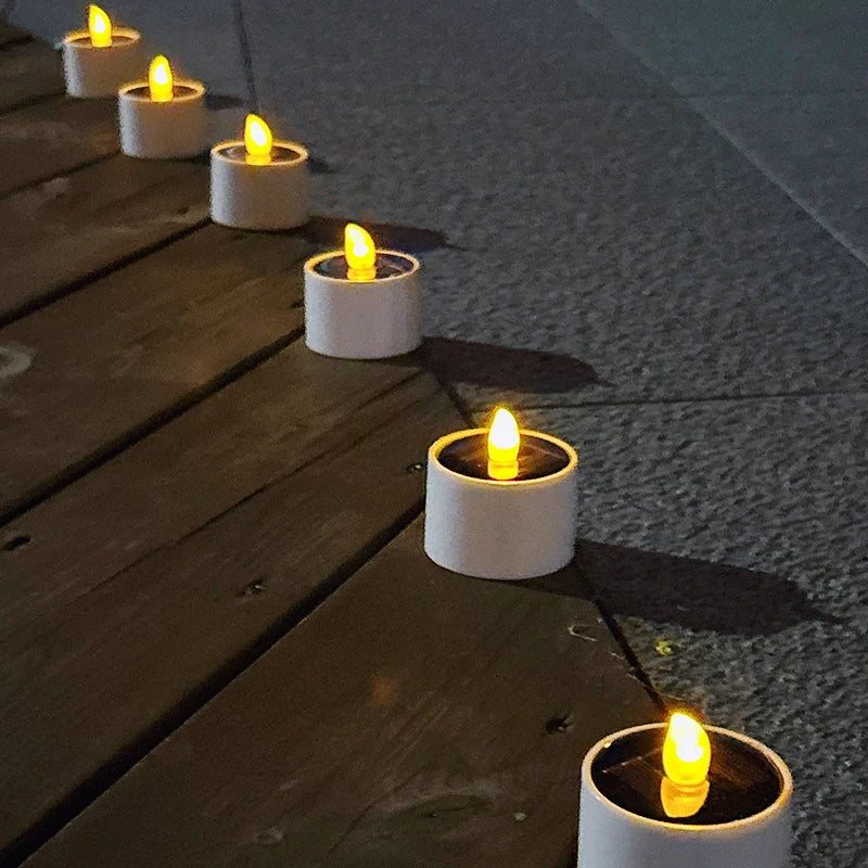 Luxovia | Solar-Powered Flickering LED Candles for Outdoor Decor
