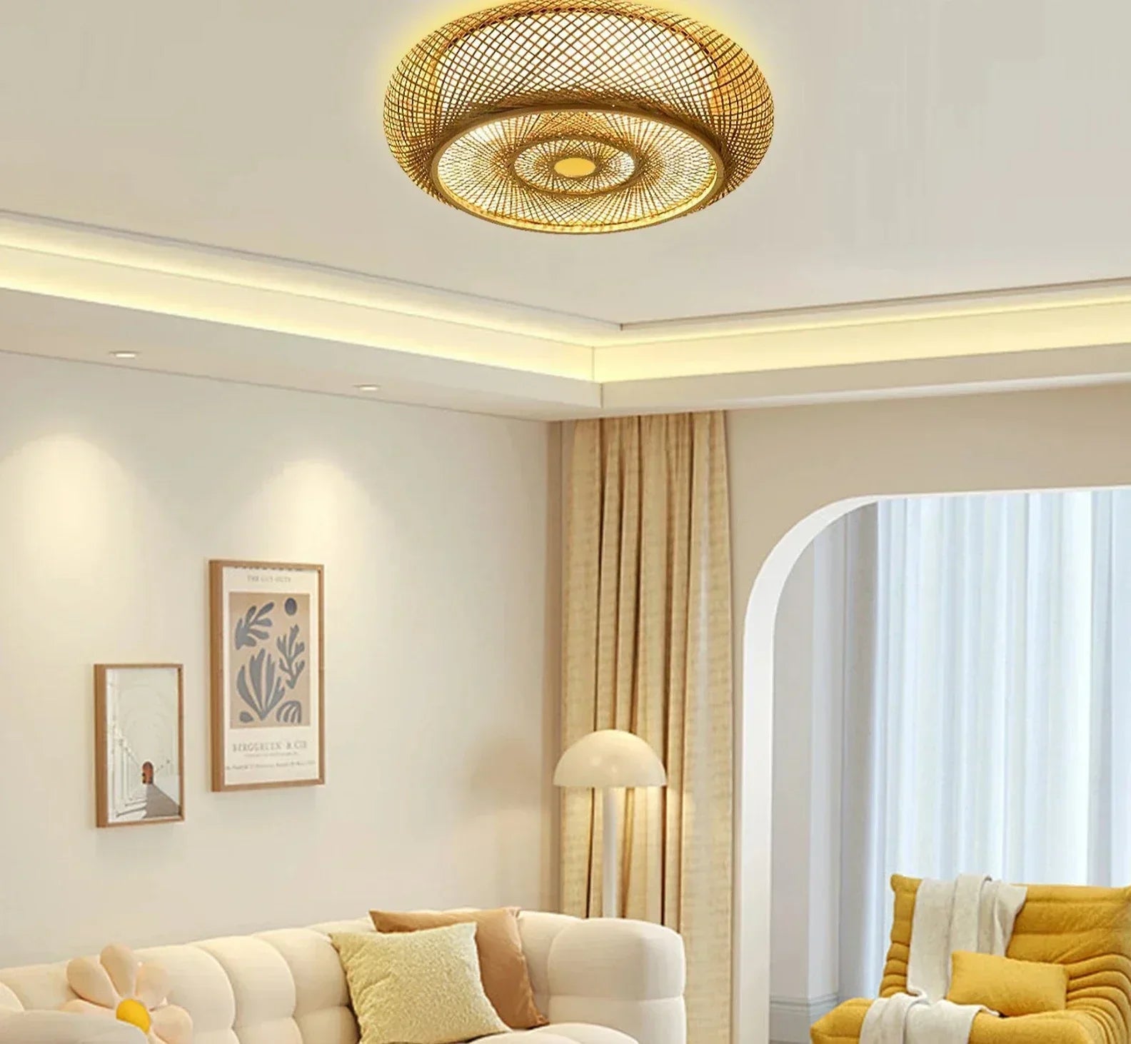 Radiant Echo | Elegant Pleated Ceiling Lamp
