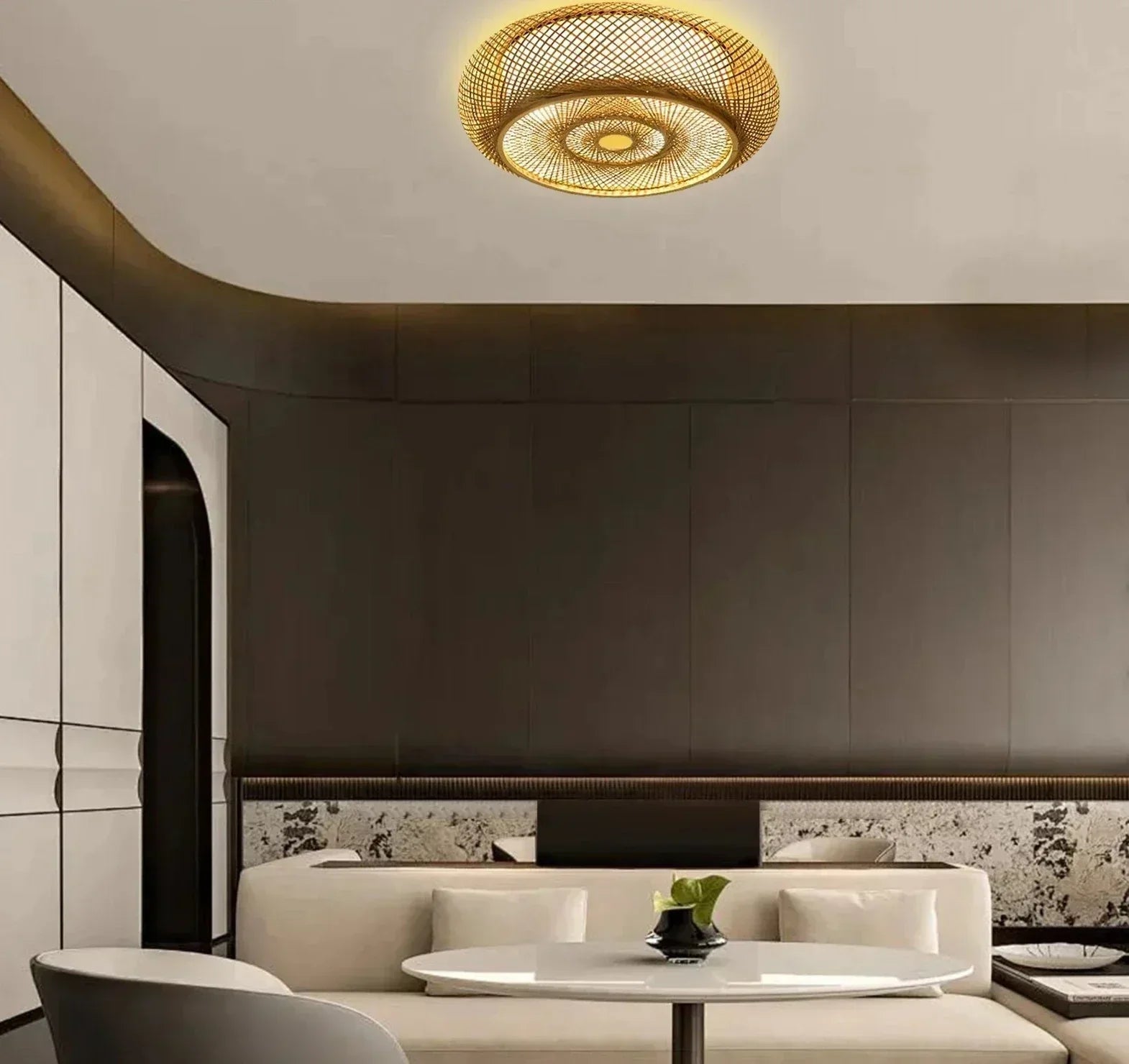 Radiant Echo | Elegant Pleated Ceiling Lamp