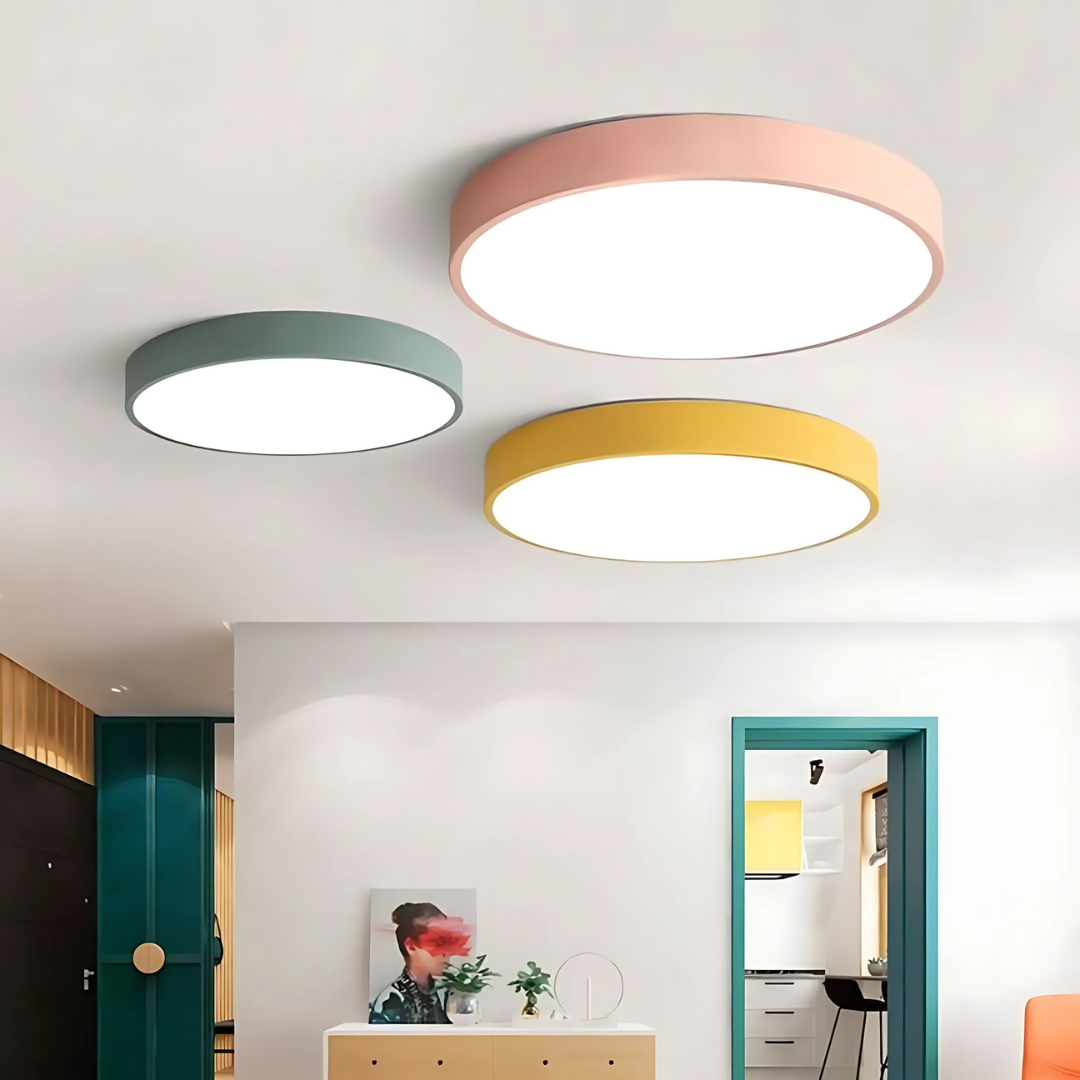 Rayroot | Nordic Round LED Ceiling Light with Wood Accent