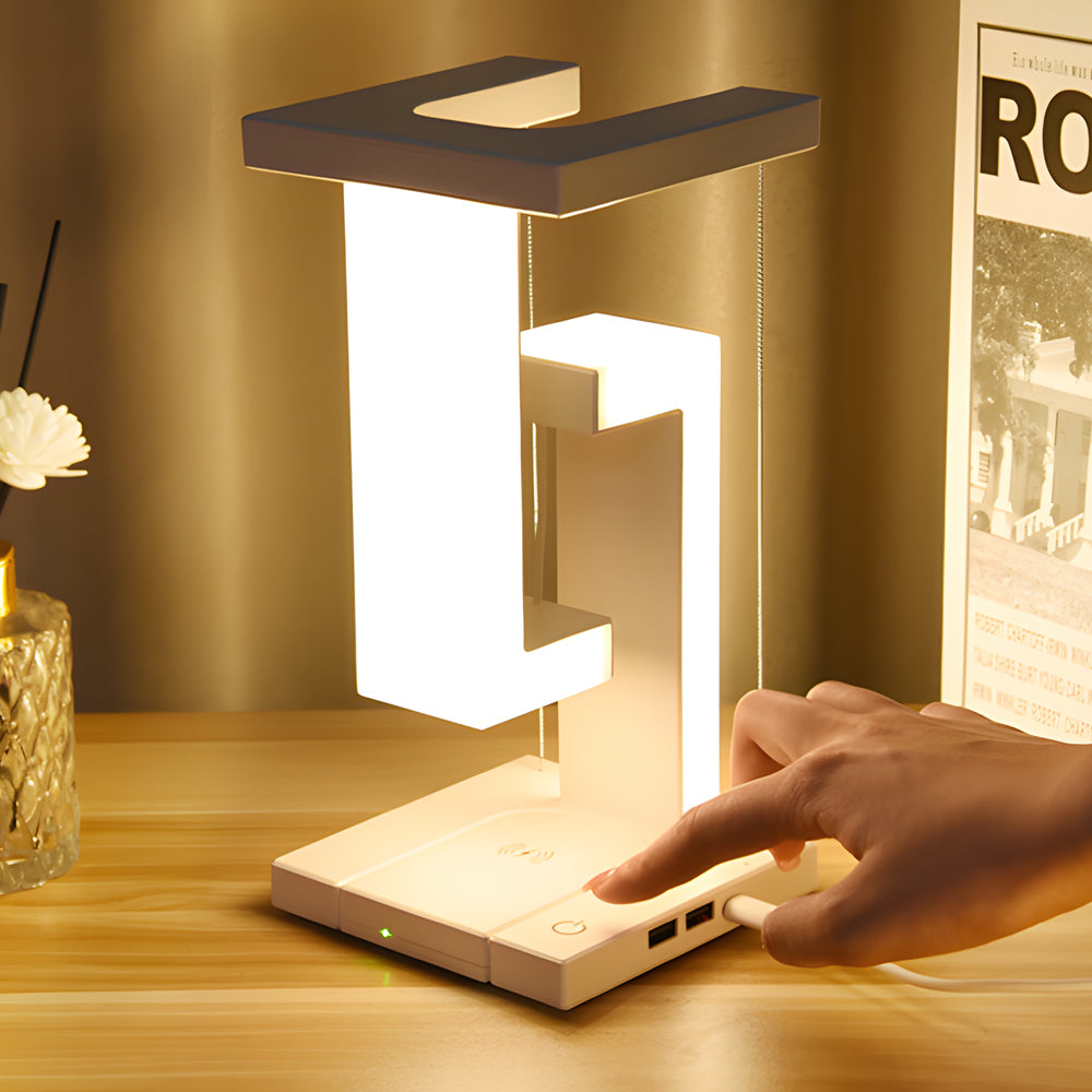 Rayvora | Floating LED Table Lamp with Wireless Charging