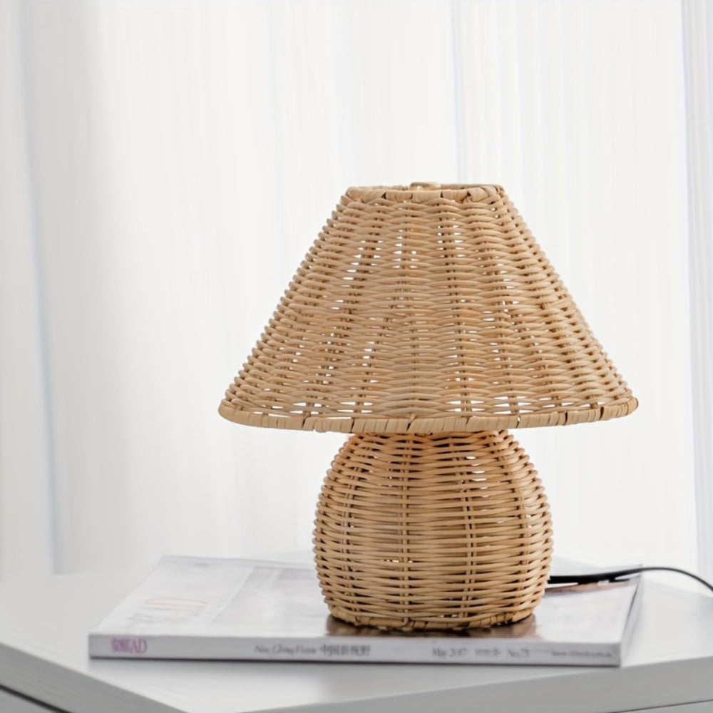Rayzora | Handwoven Rattan Table Lamp for Boho Home Decor