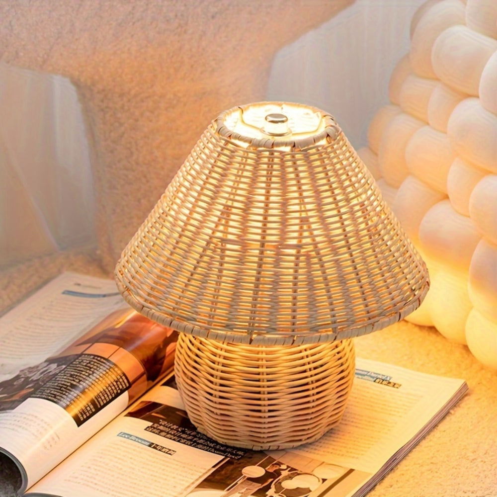 Rayzora | Handwoven Rattan Table Lamp for Boho Home Decor