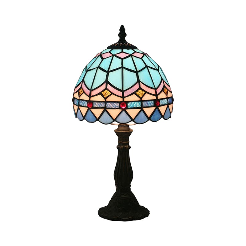 Veloura | Vintage Stained Glass Table Lamp with Leaded Detailing