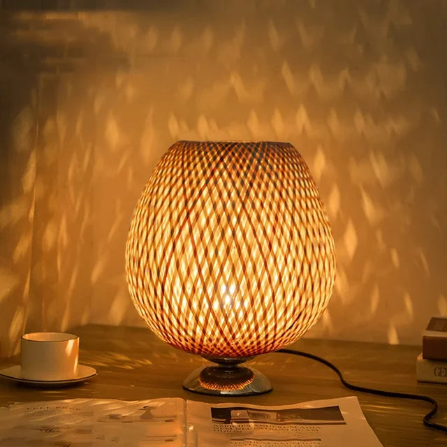 BambuGlow | Vintage Bamboo Table Lamp