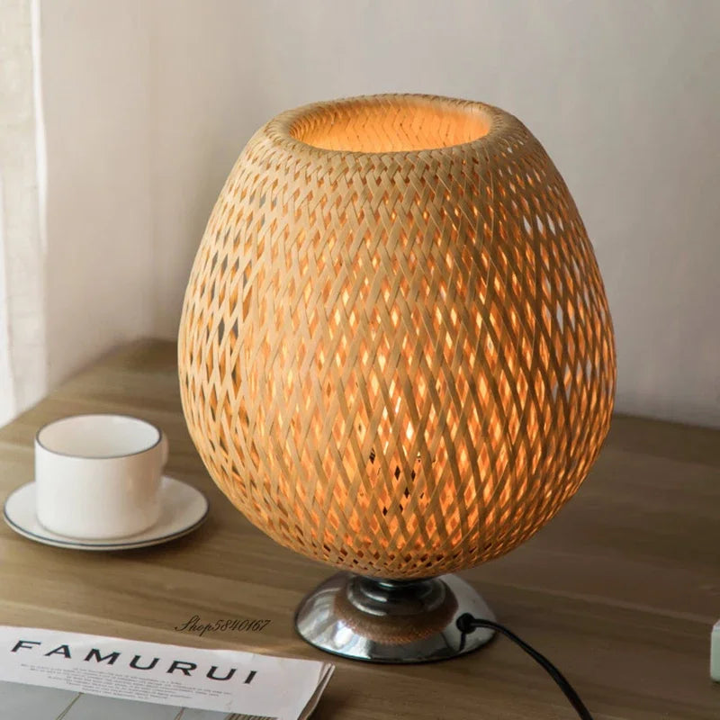 BambuGlow | Vintage Bamboo Table Lamp