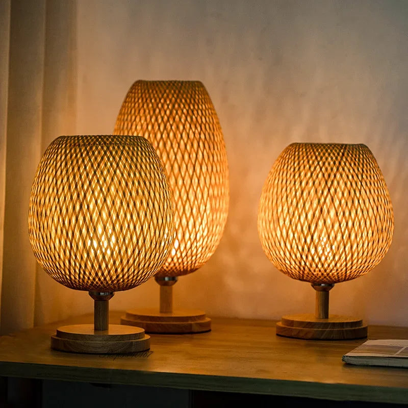 BambuGlow | Vintage Bamboo Table Lamp