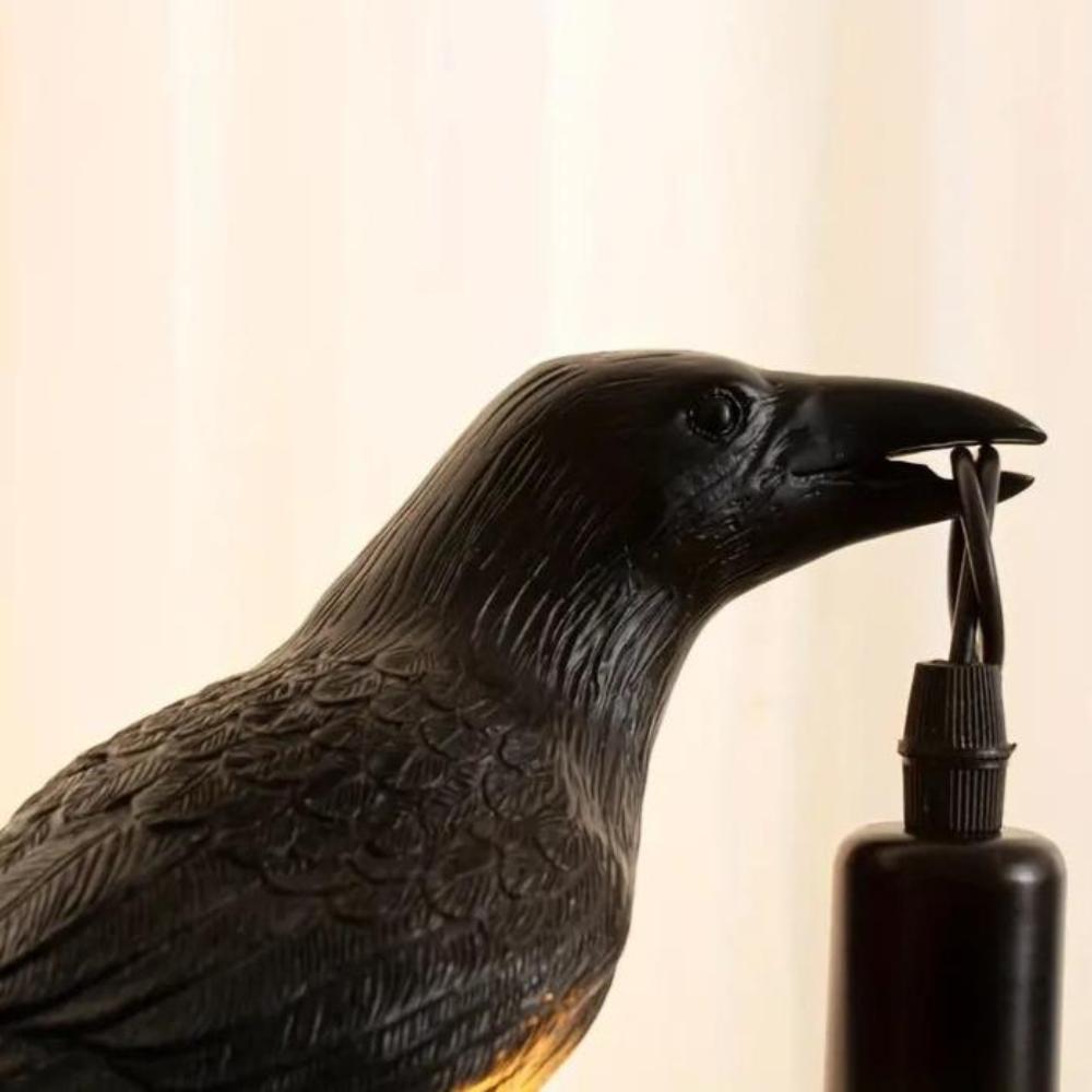 Vionlux | Gothic Raven Table Lamp with Artistic Detail & USB Power