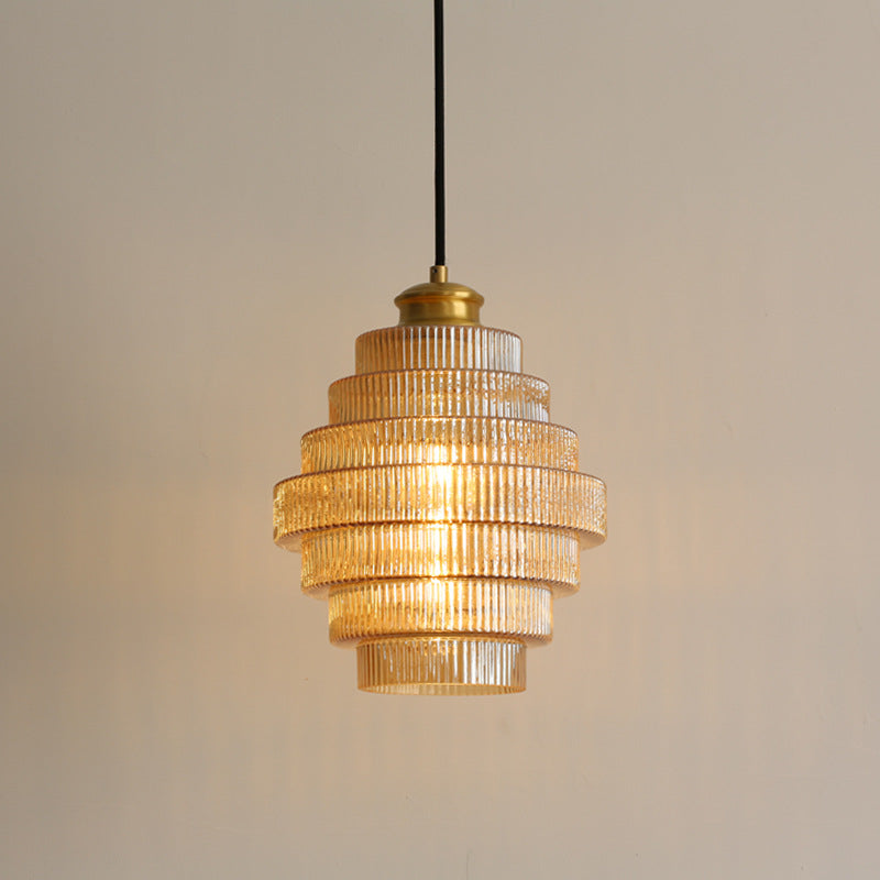 Virellux | Bottle-Shaped Glass and Brass Pendant Light