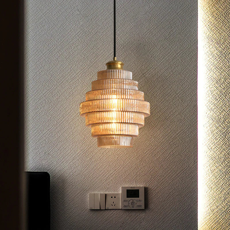 Virellux | Bottle-Shaped Glass and Brass Pendant Light