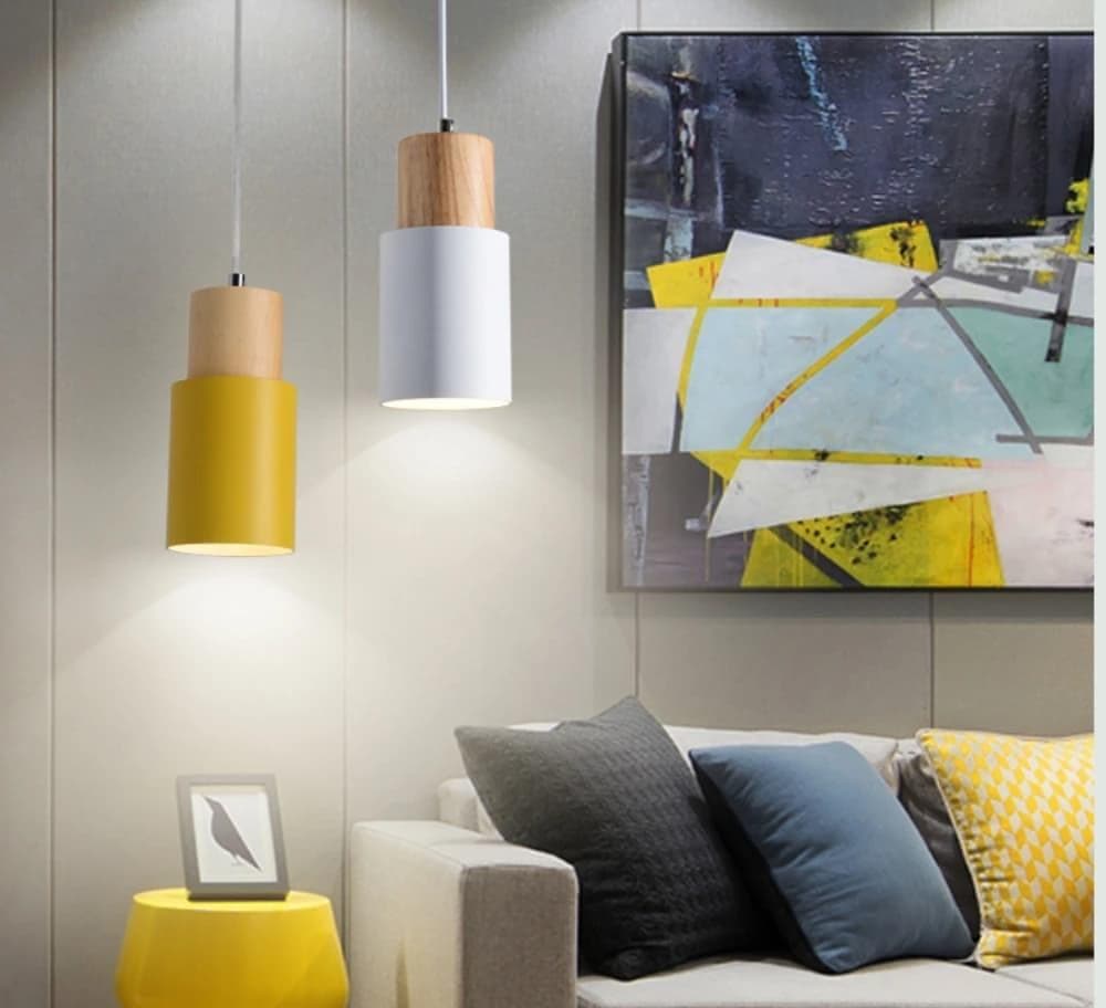 Zyntra | Scandinavian Hanging Lamp In Wood And Metal